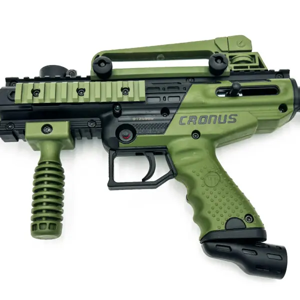 Green Cronus paintball marker with grip