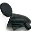 A black plastic object with a round hole in it.