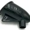 A black plastic object sitting on top of a table.