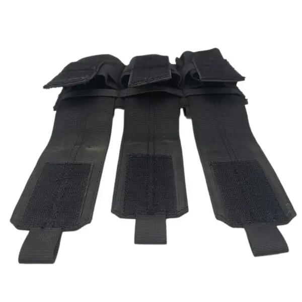Triple black tactical magazine pouch.