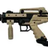 Tan and black Cronus paintball marker.