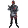Paintball player with gun and mask.