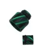 Green and black striped metal fittings.