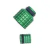 Green metal bottle cap with ring.