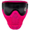 Pink skull paintball mask with thermal lens.