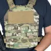 Camouflage tactical vest with patch.