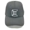 Black baseball cap with white logo.
