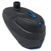 Black paintball hopper with blue accents.