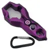 Purple burst disc key with carabiner.