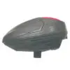 Gray paintball hopper with red lid.
