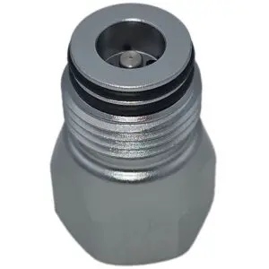 Silver aluminum air fitting connector.