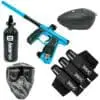 Blue paintball gun and gear set.