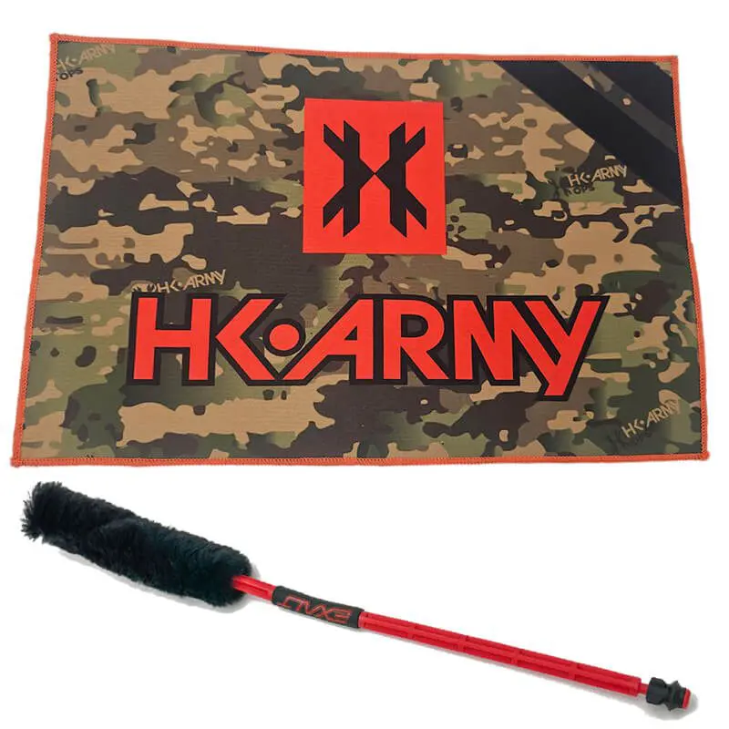 HK Army flag and paintball barrel cleaner.