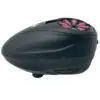 Black electronic paintball hopper with pink accents.