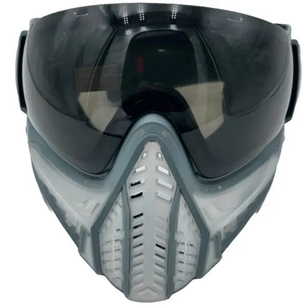 Gray futuristic protective face mask.