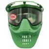 Green thermal paintball mask with tinted lens.