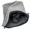 Paintball mask inside a gray protective pouch.