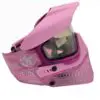 Pink paintball mask with visor and vents.