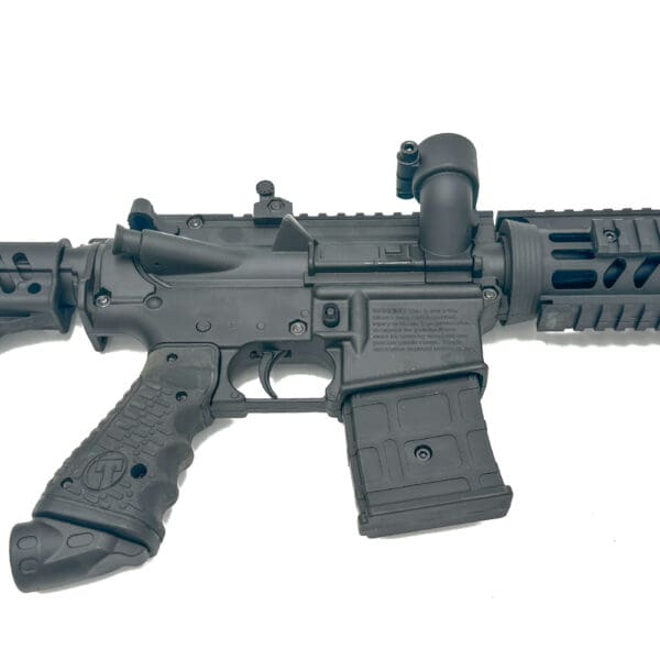 Black semi-automatic rifle with magazine