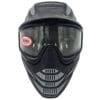 Black paintball mask with thermal lens.