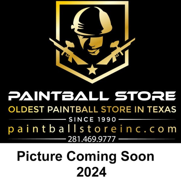 Gold logo for paintball store in Texas.