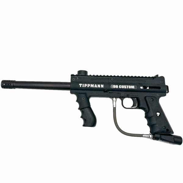 Black Tippmann 98 Custom paintball gun.