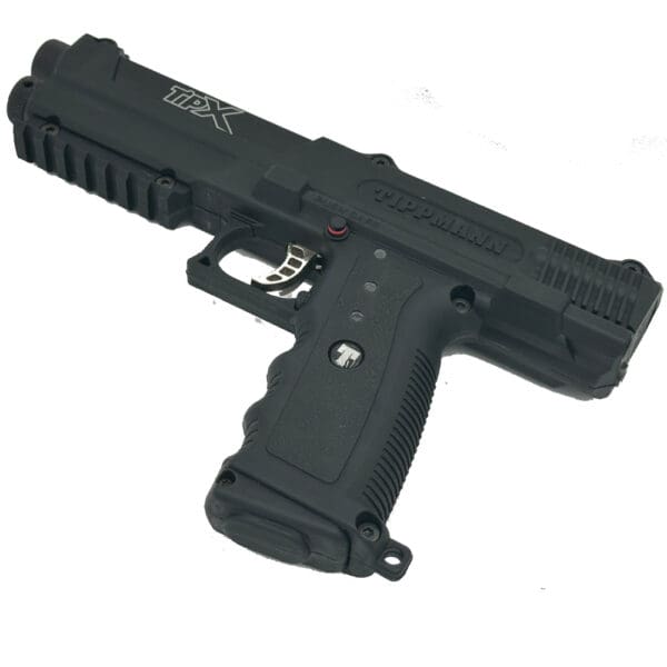 Black Tippmann TPX paintball pistol.