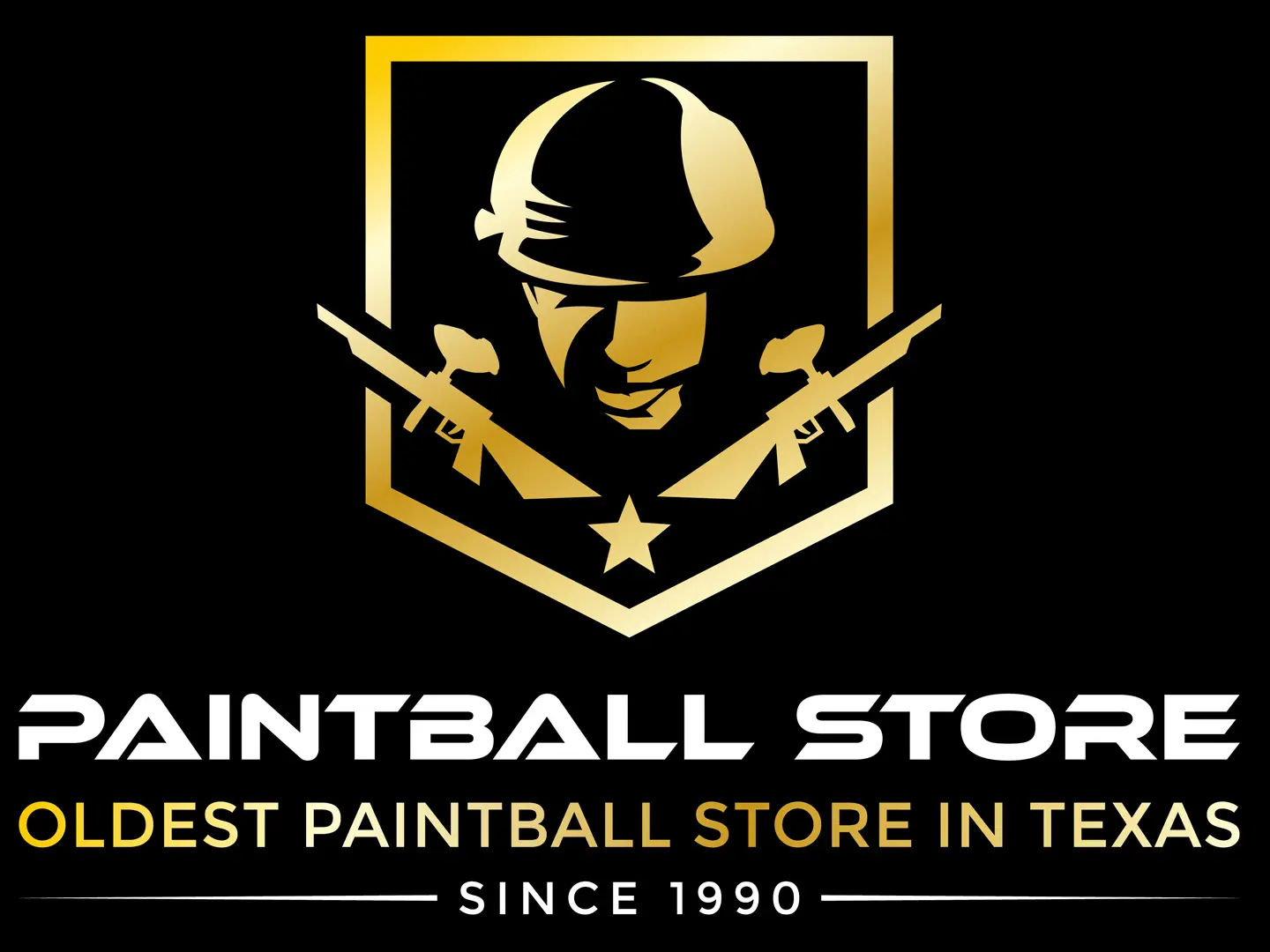 A logo for the paintball store.