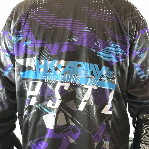 Black and purple camo shirt with HK Army logo.