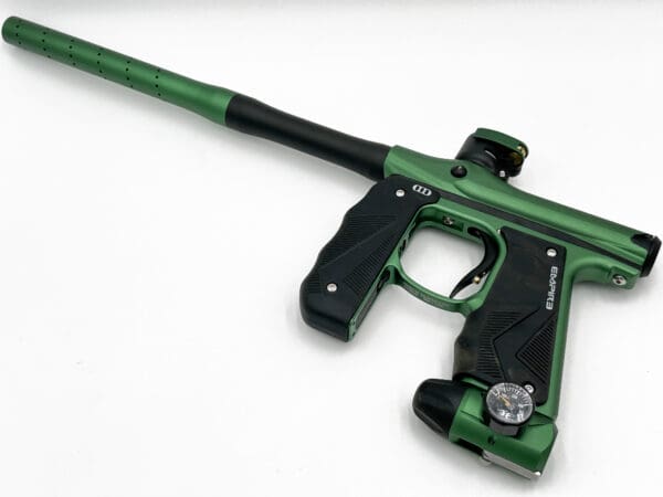 Green Empire paintball marker with black grips.