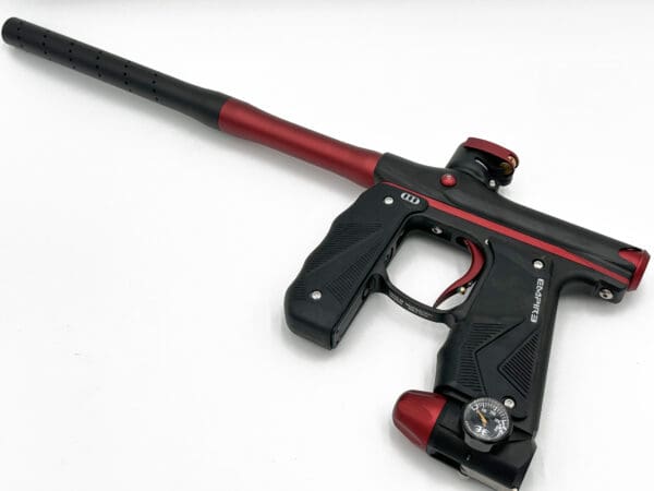 Black and red Empire paintball gun.