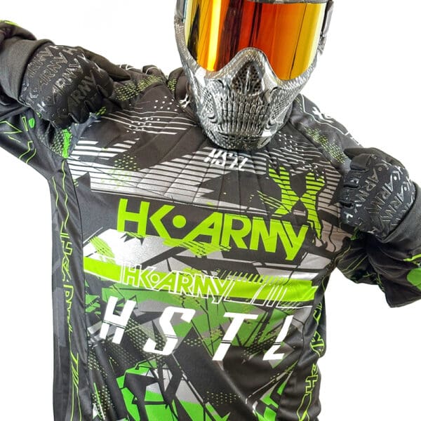 Person wearing a HK Army paintball jersey.