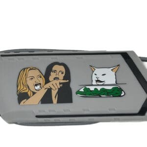 Woman yelling at cat meme patch.