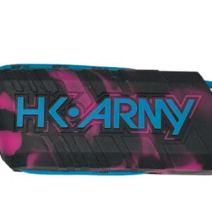 HK Army camo grip with blue cord.