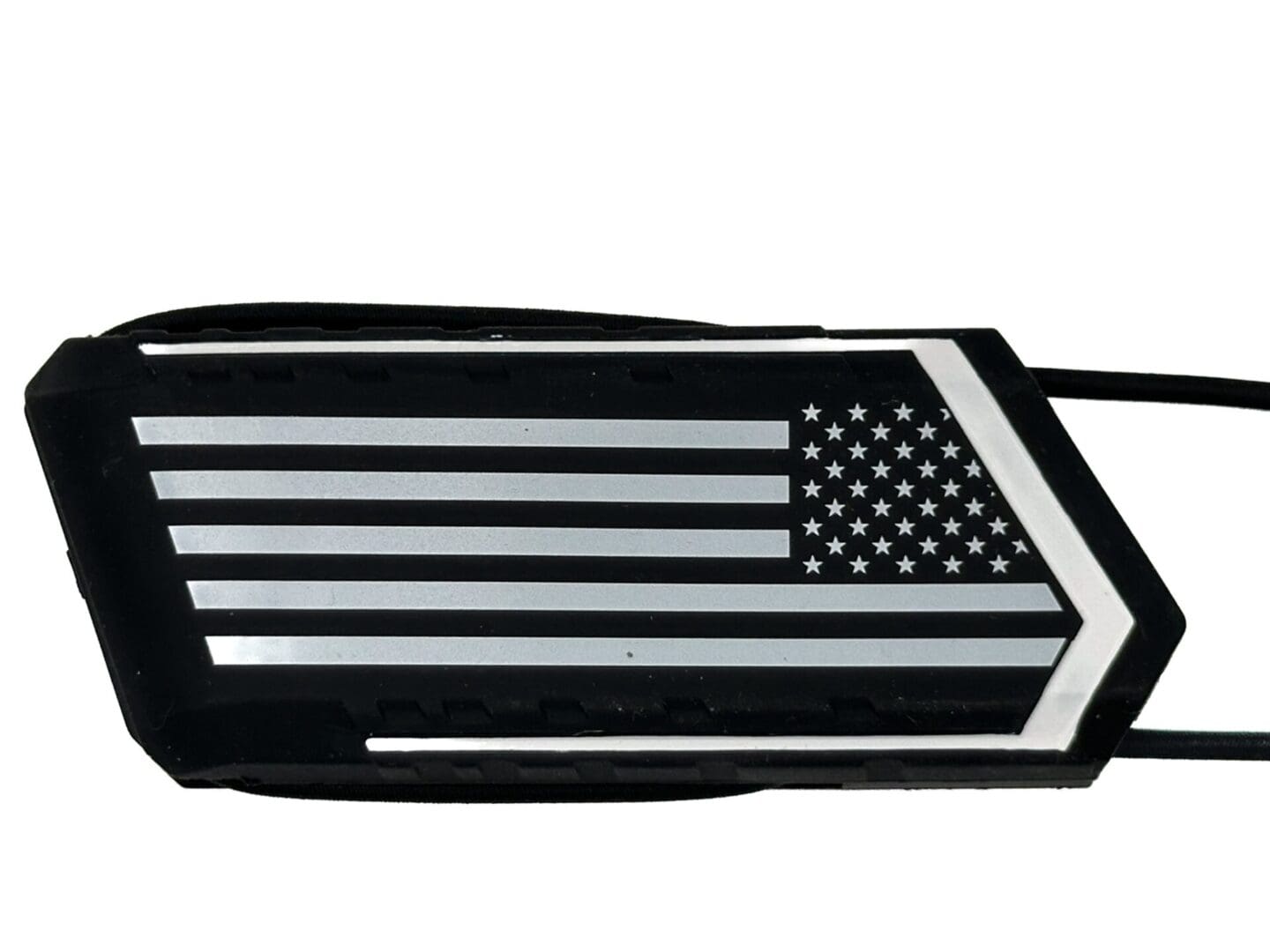 Black and white American flag keychain.