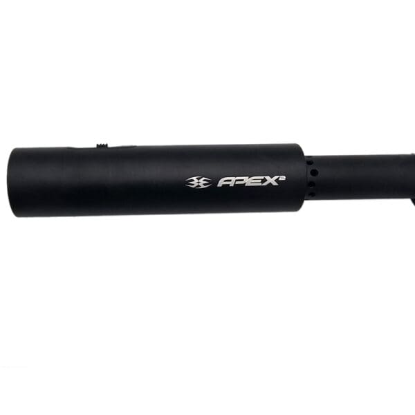 Black Apex2 paintball barrel with switch.