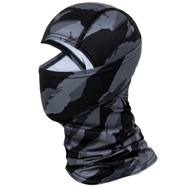 Black and grey camo balaclava.