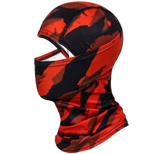 Red and black camouflage balaclava