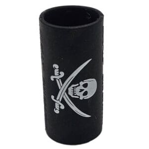 Black silicone grip with skull and crossbones.