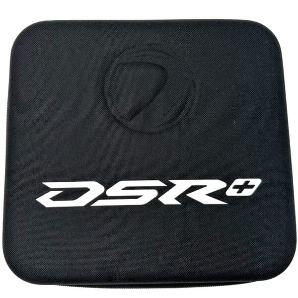 Black DSR+ carrying case with logo.