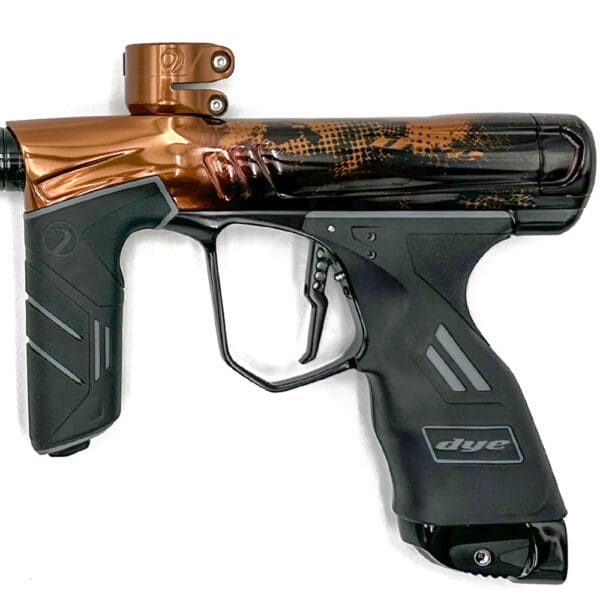 Copper and black Dye paintball gun.