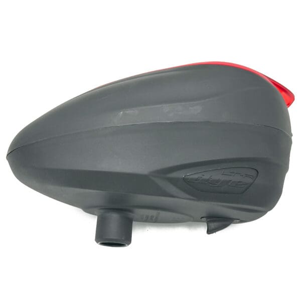 Black and red paintball hopper.