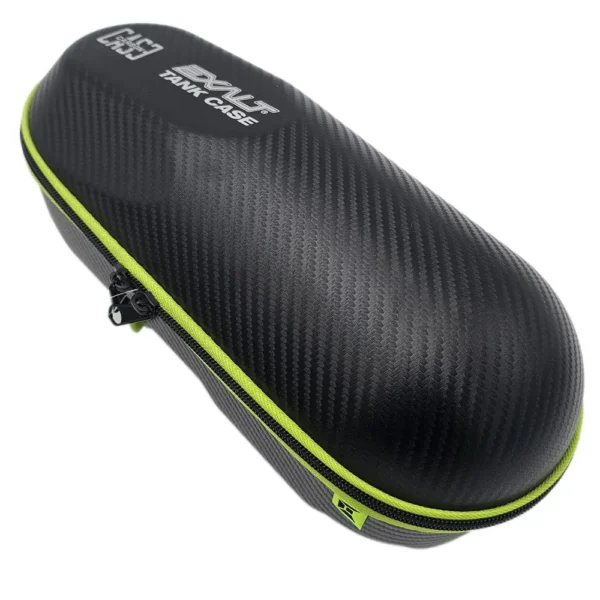 Black and green hard shell carrying case.