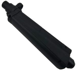 Black plastic airsoft gun extension tube.