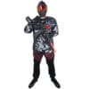 Paintball player with gun and mask.