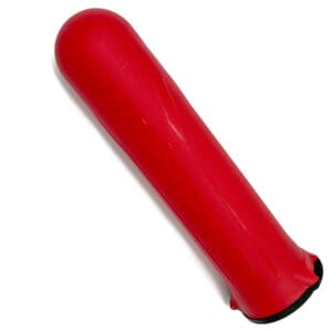 Red plastic paintball gun grip.