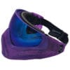 Purple Virtue paintball mask with blue lens.