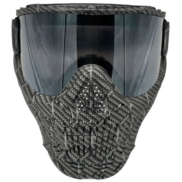 Black and gray skull paintball mask.