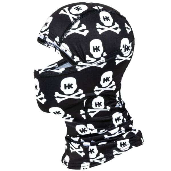 Black and white skull and crossbones balaclava.