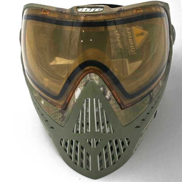 Dye i4 paintball mask with camo design.